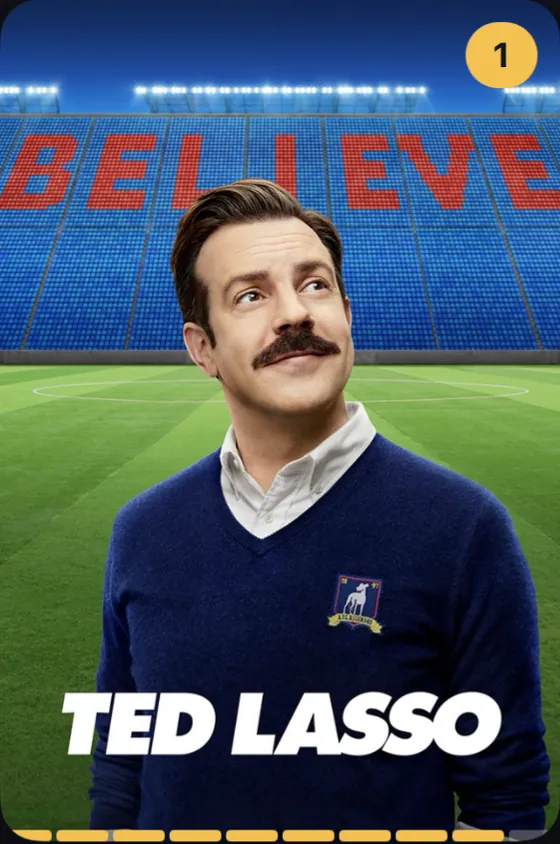 Ted Lasso poster with watched progress